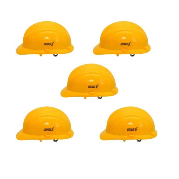 UDYOGI - 5000 Ratchet Ultra Plastic Safety Helmet (Yellow | Pack Of 5)