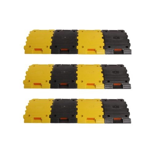 LADWA – 3 Mtr | 50mm Plastic Road Hump Safety Speed Breaker In Black & Yellow Colour For High Visibility | 6 Black And 6 Yellow Pieces