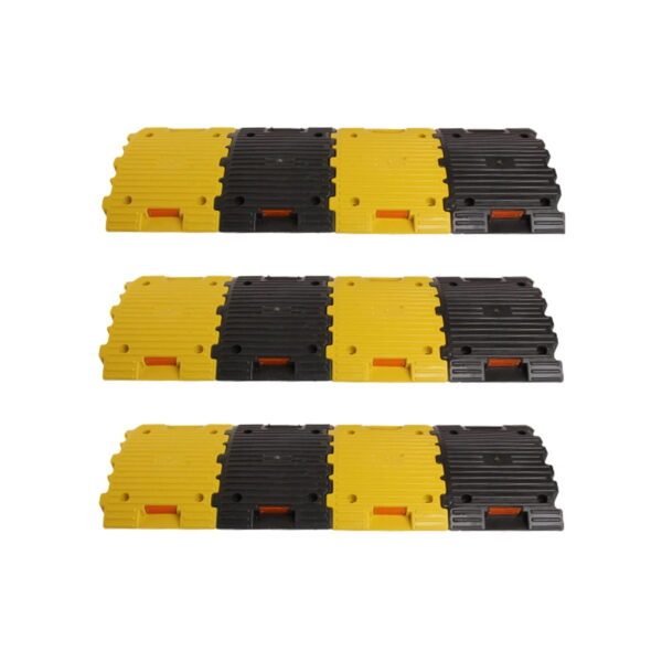LADWA - 3 Mtr | 50mm Plastic Road Hump Safety Speed Breaker In Black & Yellow Colour For High Visibility | 6 Black And 6 Yellow Pieces