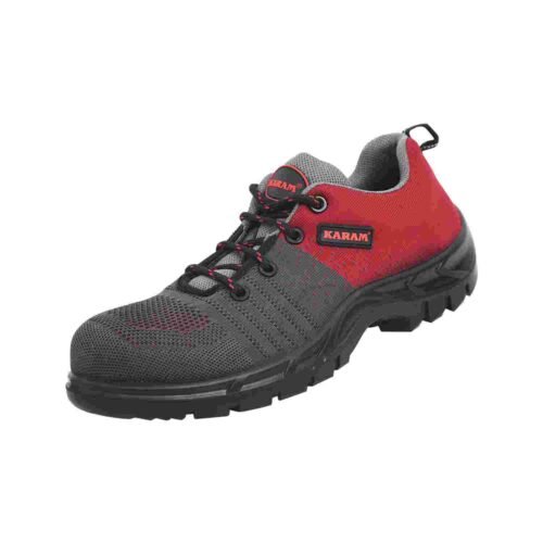 KARAM- FS213 | Flytex Red and Grey Sporty Safety Shoes