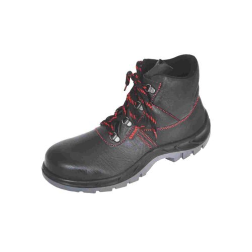 KARAM – FS21BL (SWDAPN) | Workman High Ankle Black Leather Safety Shoes