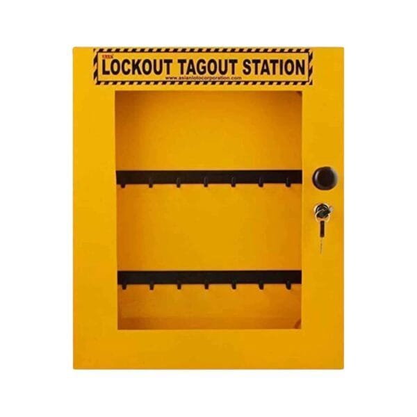 ASIANLOTO - Key & Padlock Station Lock Out Tag Out Box Cabinet Yellow