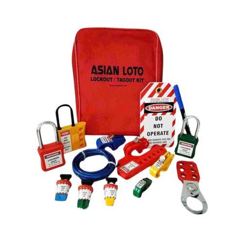 ASIANLOTO – Small Lockout Tagout Kit With Scissor Cable Lockout Padlock Tags & Hasp | ALC-SKT9R