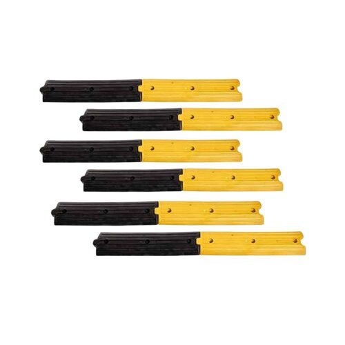 KUNPLAST – Set of 6 Meters | Plastic Rumblers Safety Speed Breakers | Yellow & Black | 500X125X25 MM