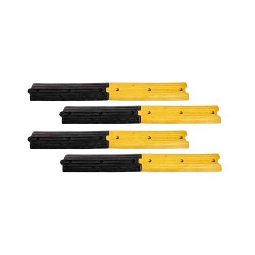 KUNPLAST – Set of 4 Meters | Plastic Rumblers Safety Speed Breakers | Black & Yellow | 500X125X25 MM