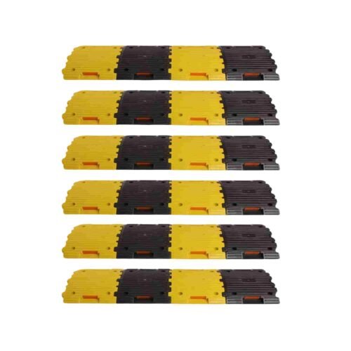 KUNPLAST –  Pack Of 6 Mtr | Plastic Road Speed Breaker With Heavy Duty Load Capacity | 50MM (12 Yellow – 12 Black)