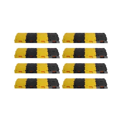 KUNPLAST –  Pack Of 8 Mtr | Plastic Road Speed Breaker With Heavy Duty Load Capacity | 50MM (16 Yellow – 16 Black)