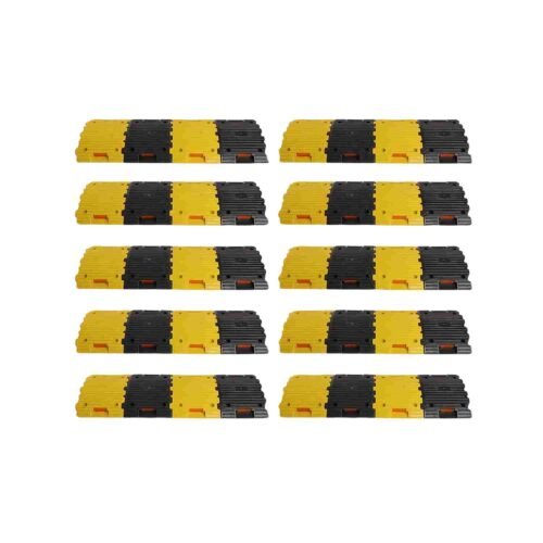 KUNPLAST –  Pack Of 10 Mtr | Plastic Road Speed Breaker With Heavy Duty Load Capacity | 50MM (20 Yellow – 20 Black)