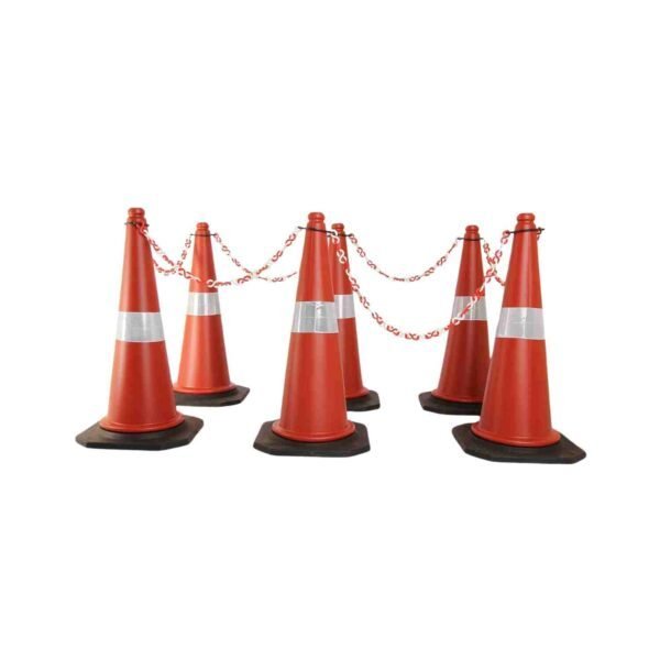 KUNPLAST - Road Traffic Safety Cone with Weighted Rubber Base