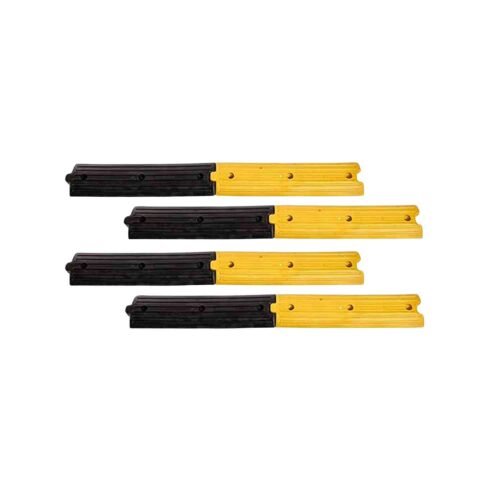 KUNPLAST – Set of 4 Meters | Rubber Rumblers Safety Speed Breakers | Yellow & Black | 500X125X25 MM