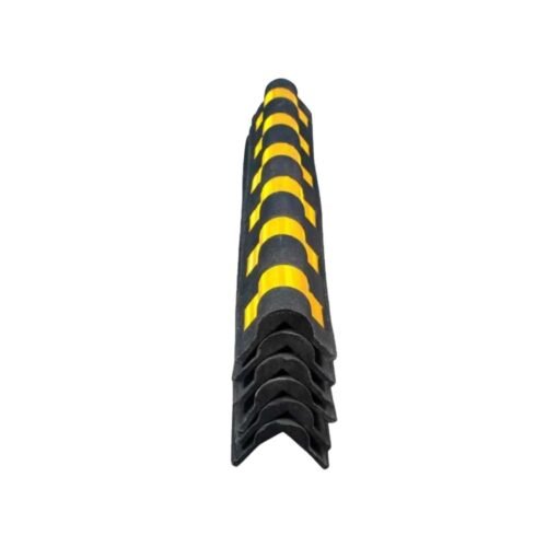 LADWA – LPGB1000 | 1000mm Rubber Corner Bounce Shaped High Visibility Parking Safety Pillar Guard With Yellow Reflective Tapes