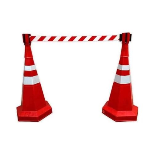 NILKAMAL – 750mm Red Road Traffic Safety Cone Set With Retractable Tape Head