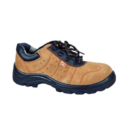 ZAIN – ZM-03 | PU Steel Toe Brown Leather Safety Shoes | Camel