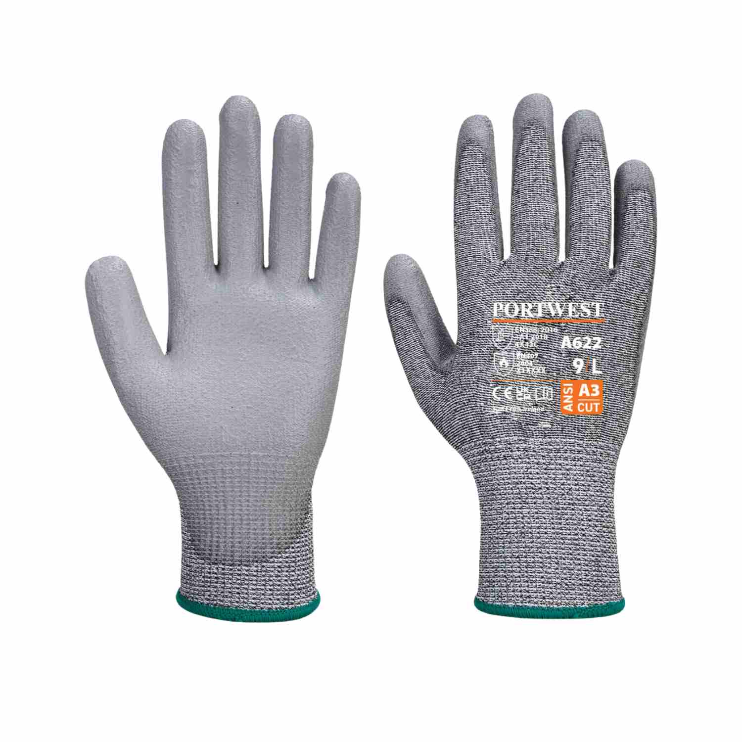 Portwest snijbestendige Aramide latex handschoen zwart/blauw - Carel Portwest snijbestendige Aramide latex handschoen zwart/blauw - Carel