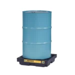 Justrite EcoPolyBlend Drum Spill Pallet / Accumulation Center (1, 2 & 4 Drum) 1 drum, 12 gal sump, black (28653)