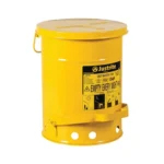 Justrite Oily Waste Can 6 Gallon, Foot Operated (09100 Red, 09101 Yellow) Yellow (09101)